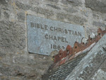 Tregerest Chapel close-up of Bible Christan plaque.